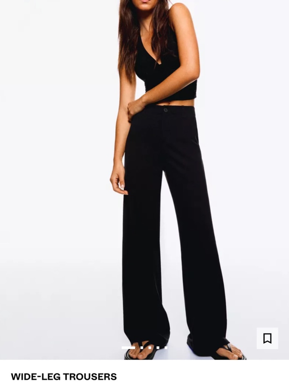 Bershka Wide-Leg Black Women's Dress Pants